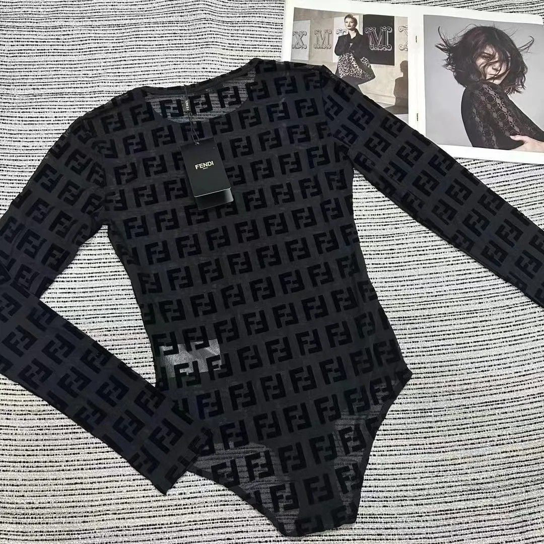 Fashionable Print Mesh Slim-Fit Base Jumpsuit 1024032130