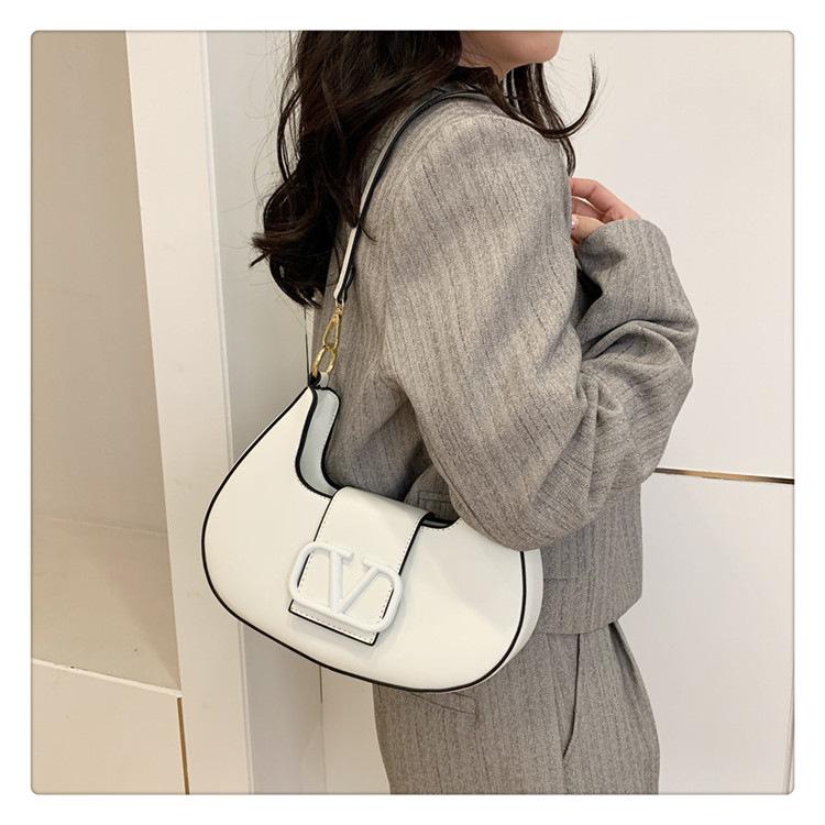 New Solid Color Litchi Underarm Bag Fashion Shoulder Bag 1024051518