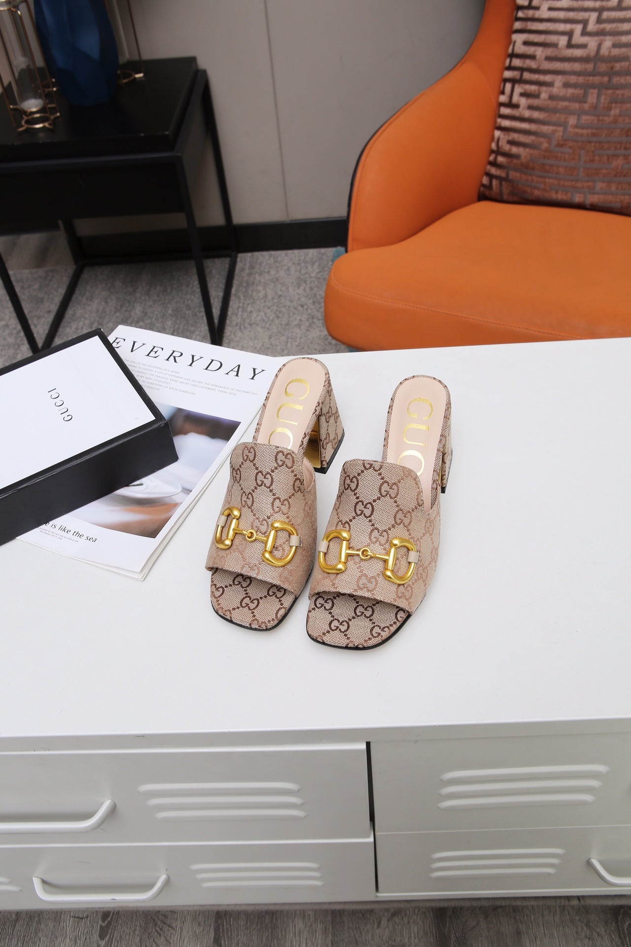 GG Fashion printed thick-soled and chunk-heeled sandals 0725091506