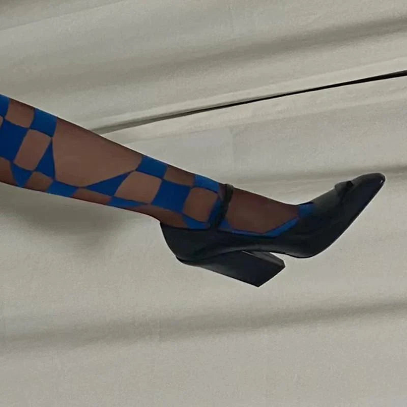 New Retro Shallow Mouth Pointed Mary Jane Single Shoes 1023122808