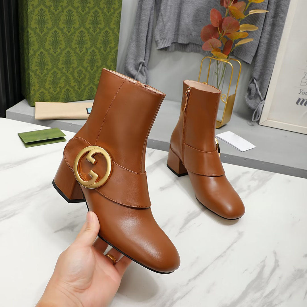 New fashion ladies brown ankle boots