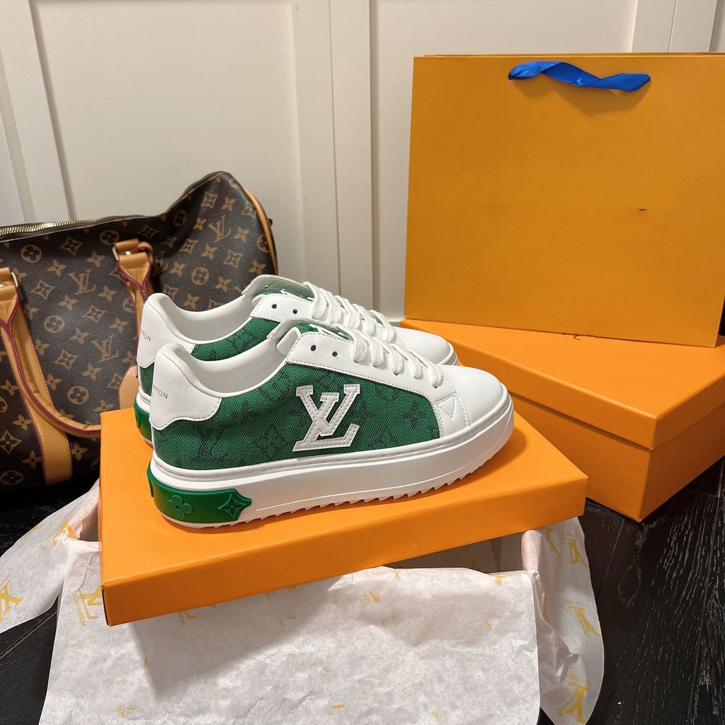 New Floral Printed White Leisure V Logo Women's Sneakers