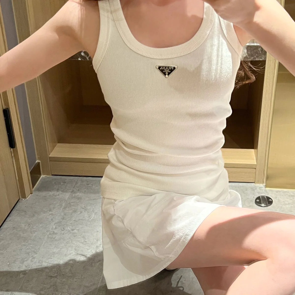 New Knitted Threaded Vest All-match Sling 1024031303