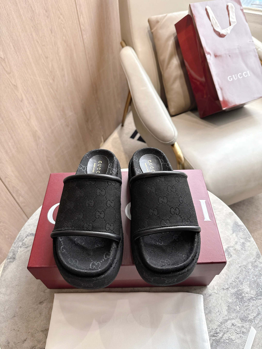 GG saddle buckle thick-soled slippers 0725101409