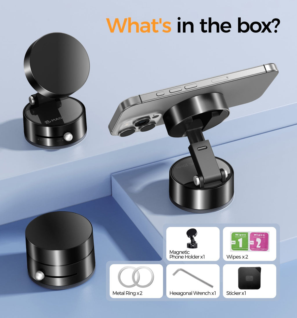 Upgraded Magnetic Phone Holder with 360° Rotation, Strong Magnet, Foldable and Portable Design