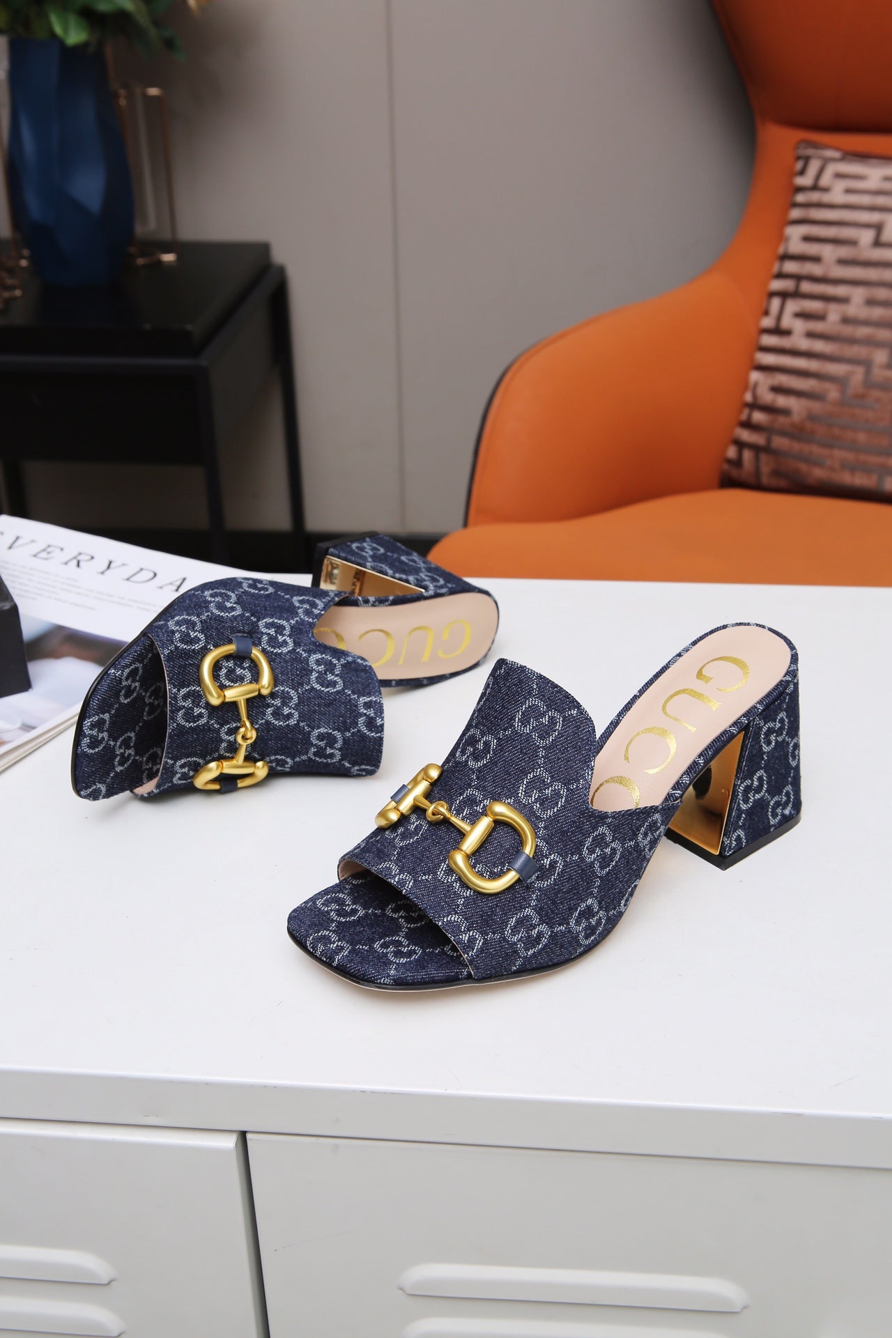 GG Fashion printed thick-soled and chunk-heeled sandals 0725091506