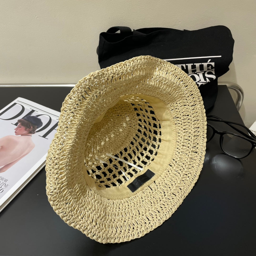 PRD fashion hand-woven straw bucket hat 0724062401