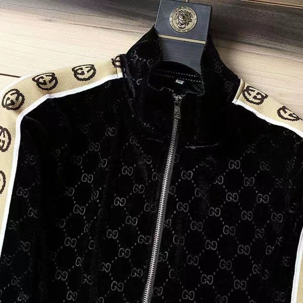 Men's Printed Sweater Sweatpants Casual Suit Sportswear Two Piece Set-01