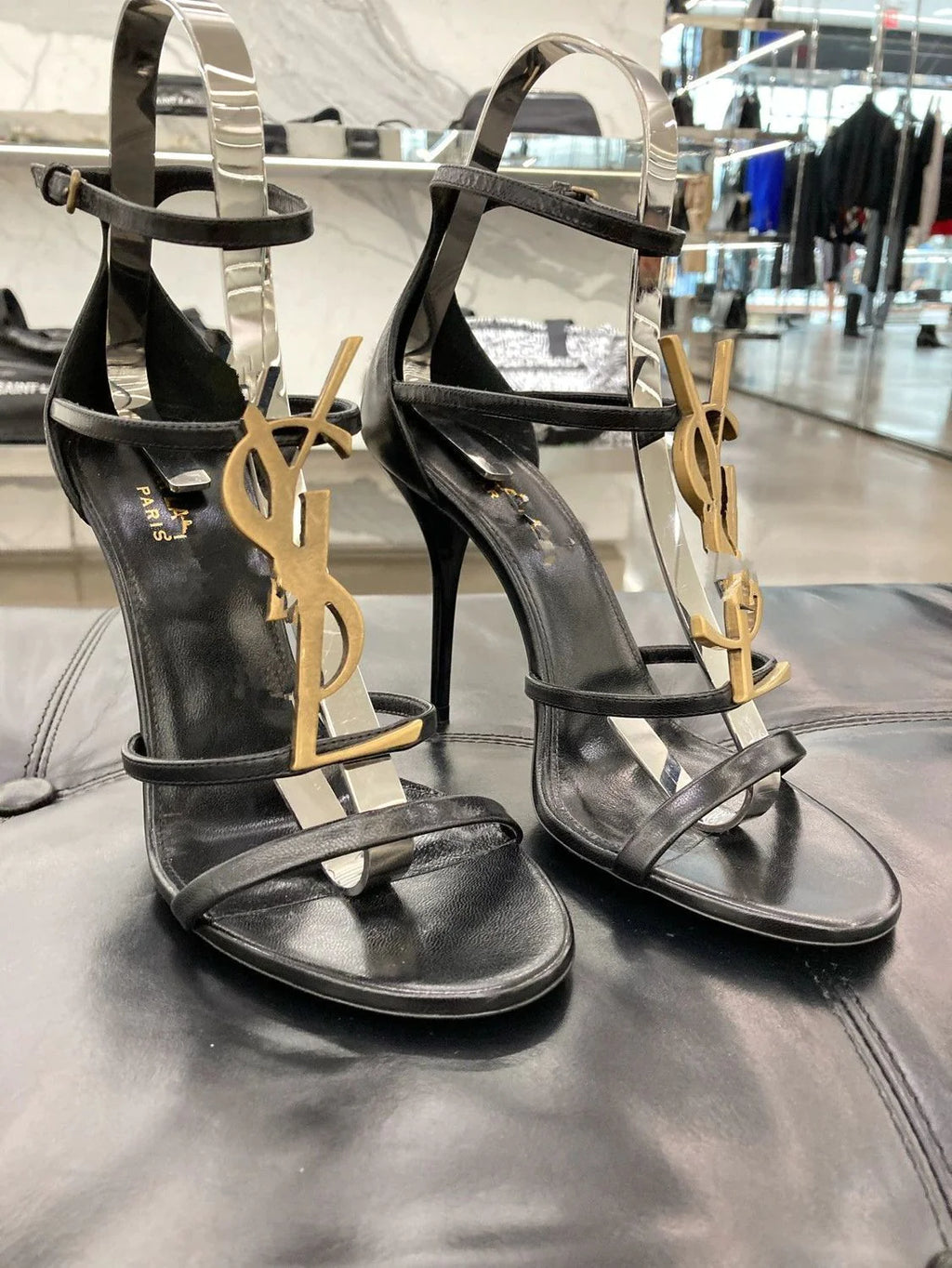 Summer New Genuine Leather Stiletto With Socialite Letter Buckle High-heeled ShoesPD05202412406