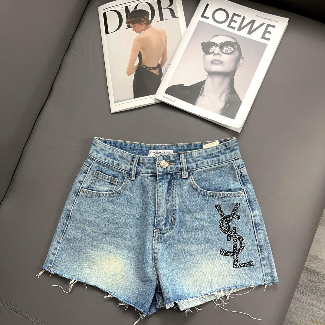 YSL fashion denim shorts 0725070105
