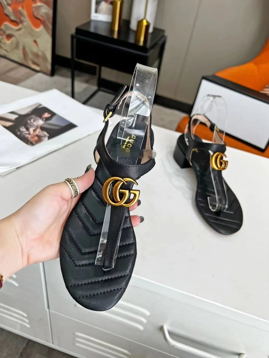 New Women's Sandals Double G Buckle Outer Wear All-match 1024031807