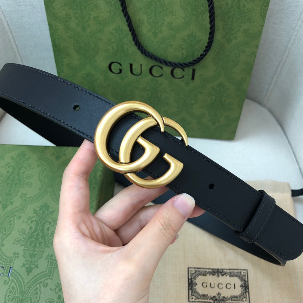 Classic  Ancient Gold Buckle Simple Belt