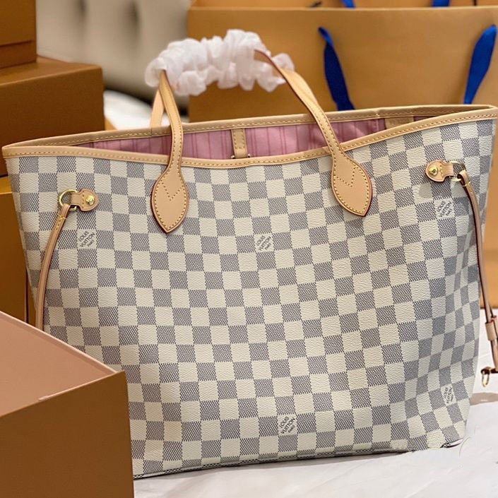 Handmade Leather Handbag Damier Neverfull MM