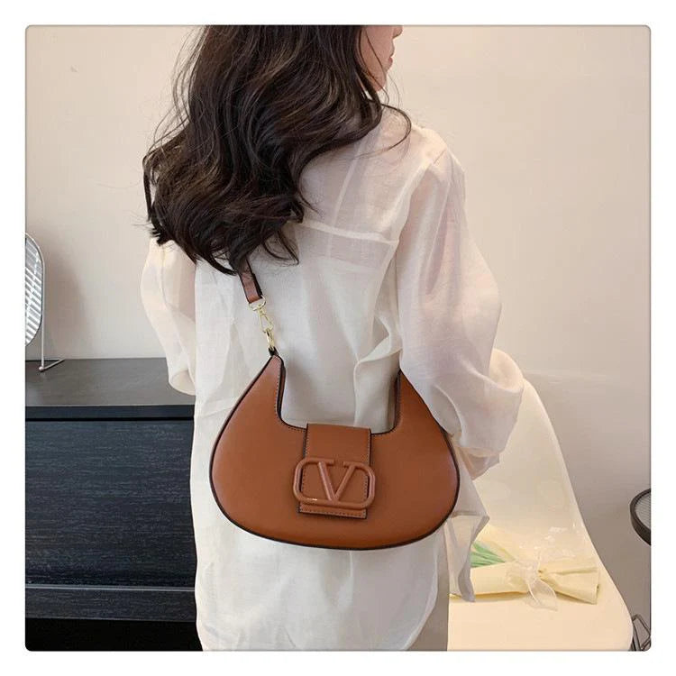New Solid Color Litchi Underarm Bag Fashion Shoulder Bag 1024051518