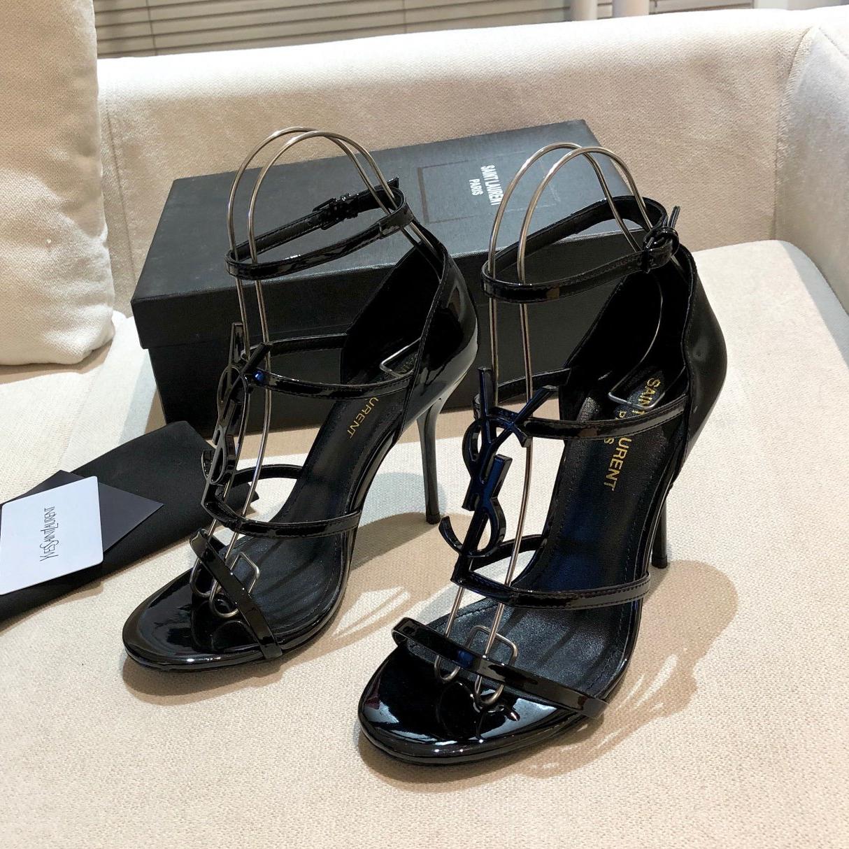 Summer New Genuine Leather Stiletto With Socialite Letter Buckle High-heeled ShoesPD05202412406