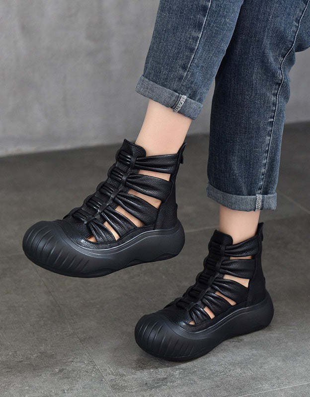 Handmade Breathable Wide Toe Box Boots Sandals