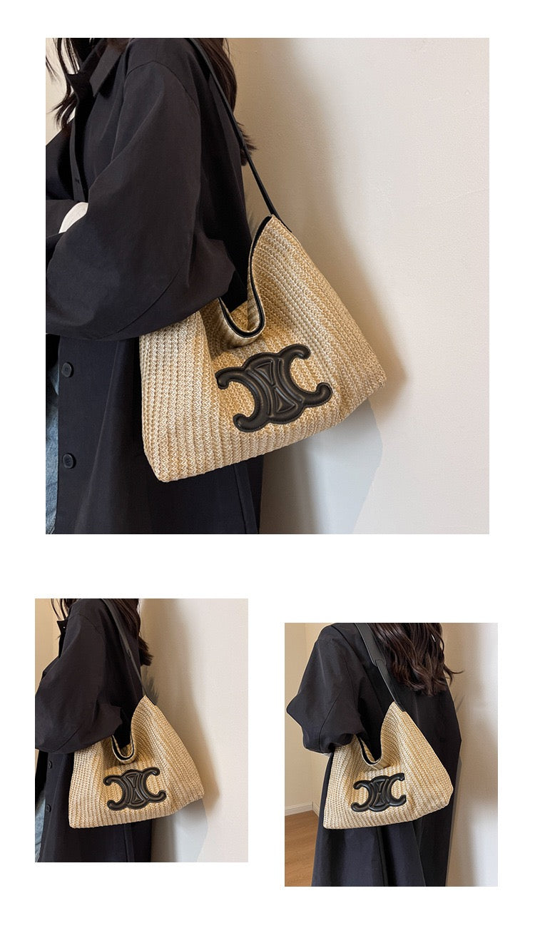 CL shoulder portable straw bag 0724041102