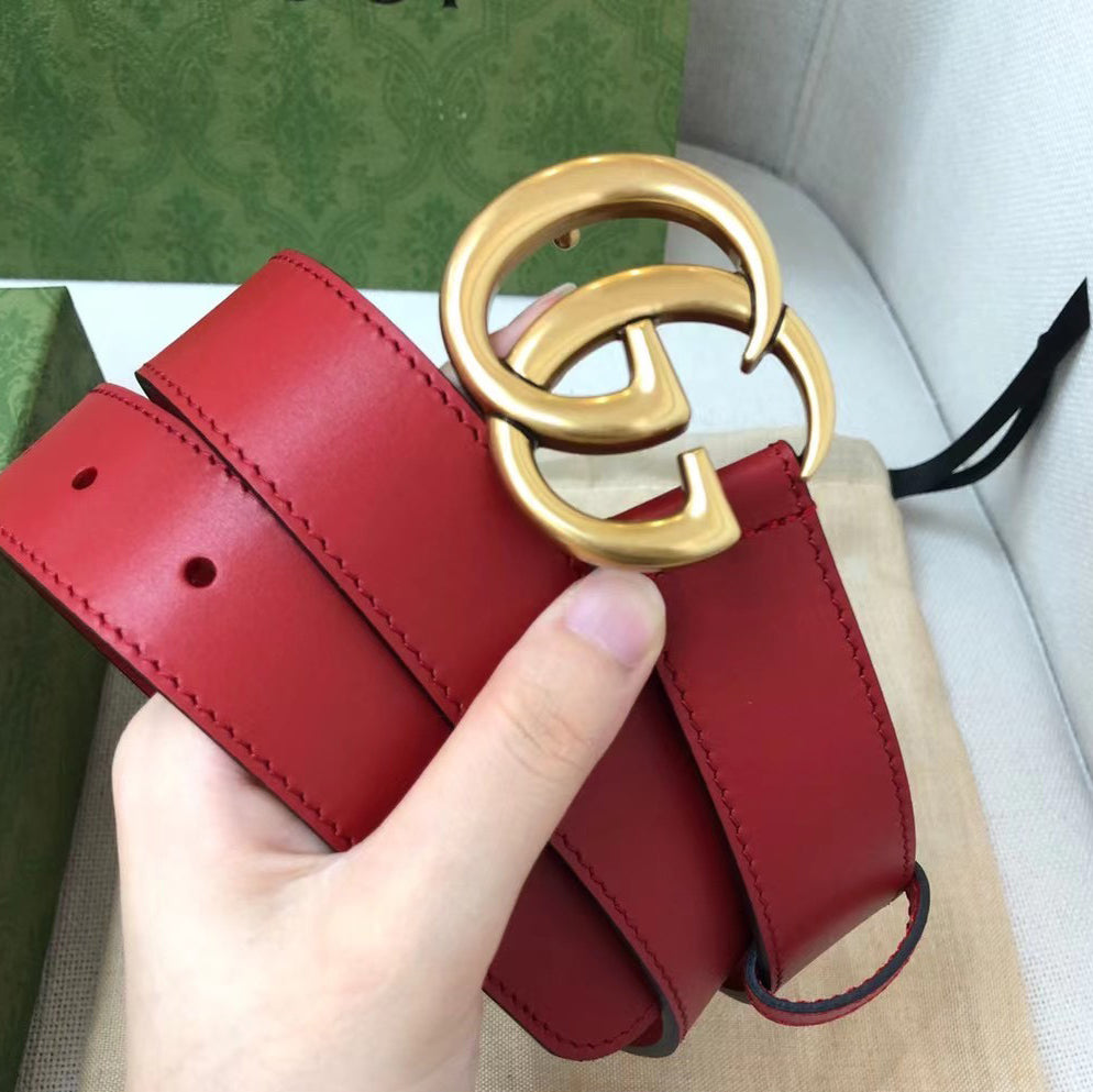 Classic  Ancient Gold Buckle Simple Belt