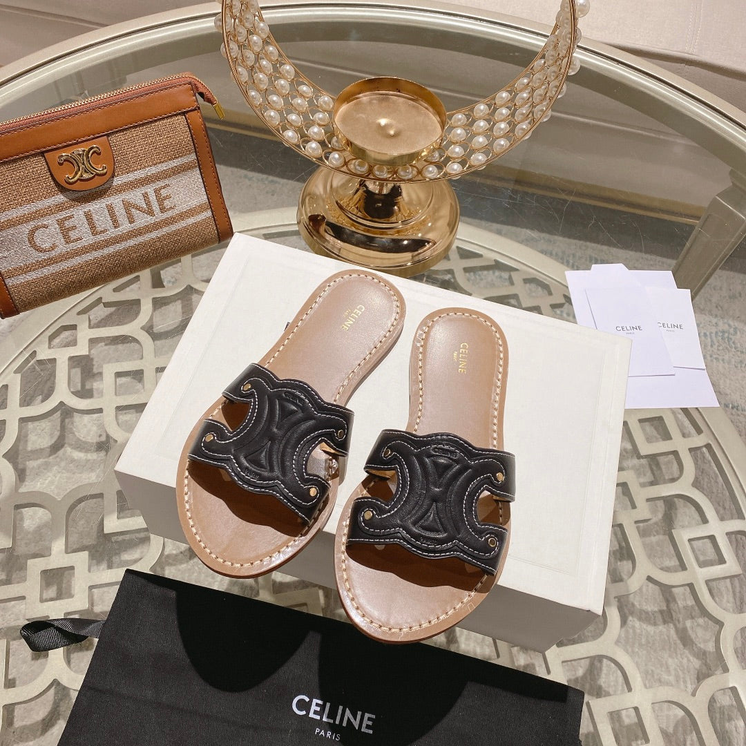 CLN Fashion Leather Flat Slippers 0725041401