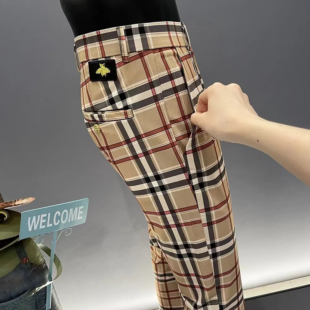 Men's Casual Ice Silk Straight Pants 1025042408