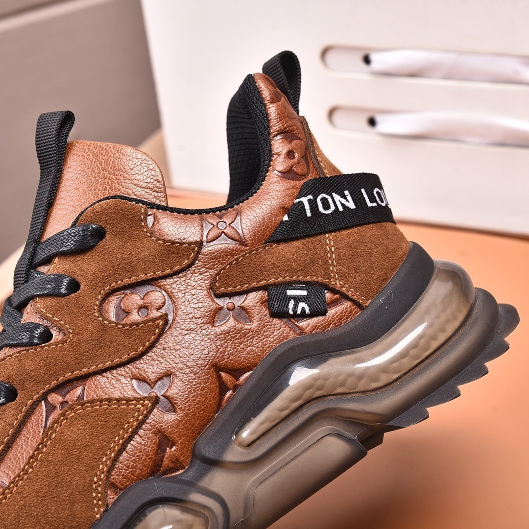 Brown Color Block Cushion Sole Sneakers