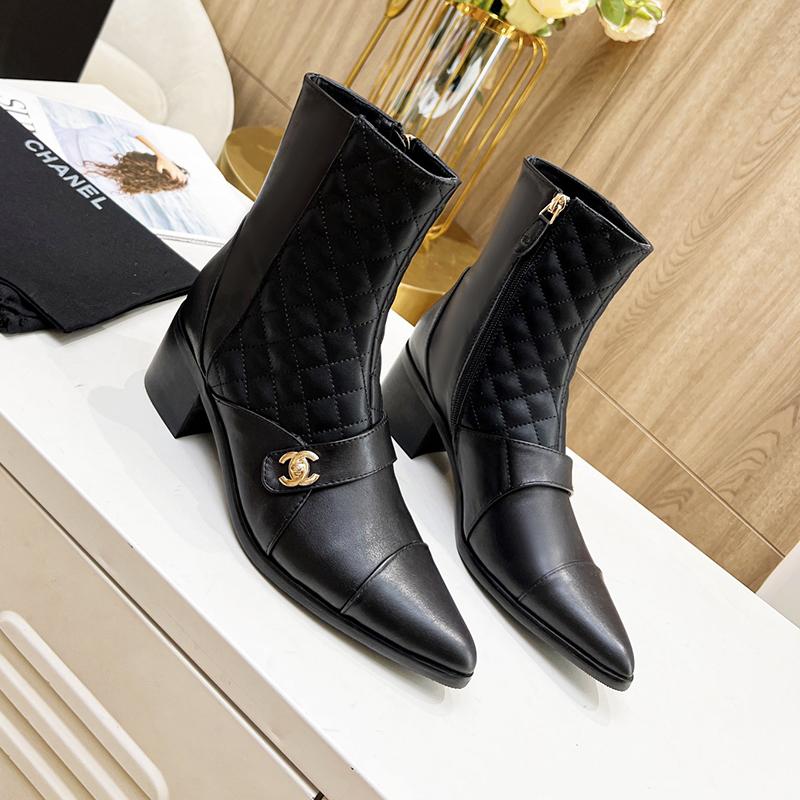New Fashion Classic Lingge Cowhide Short Boots 1023121405