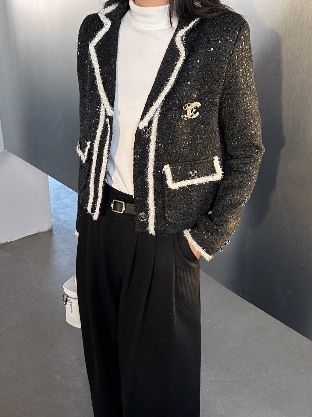 Braided short jacket suit collar design 0724031302