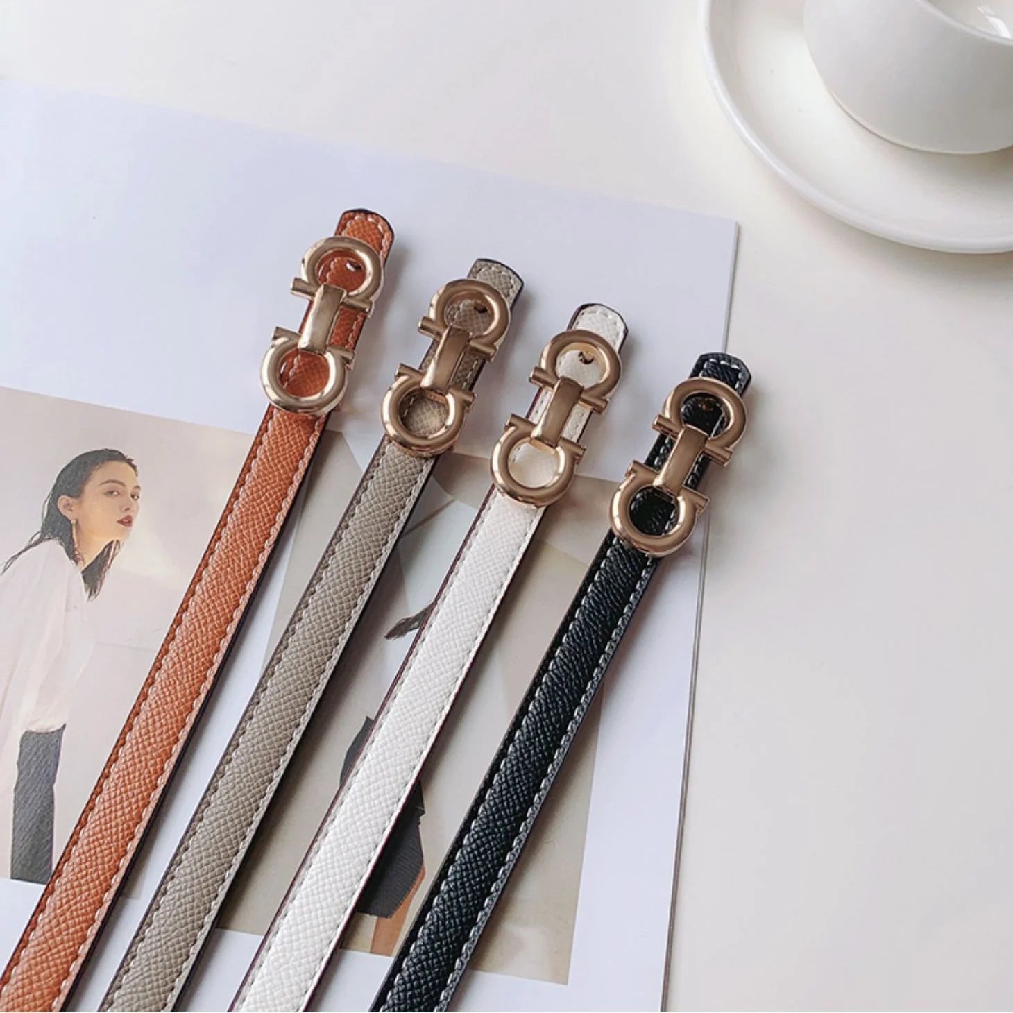 New H Family Leather Fine Belt 1024032019