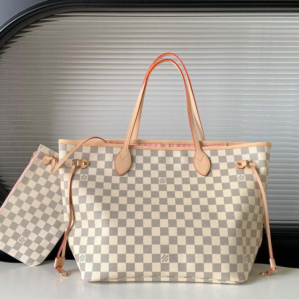 Handmade Leather Handbag Damier Neverfull MM