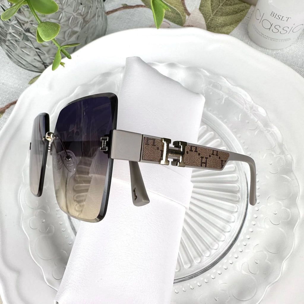 New Sunglasses Women's Frameless Anti-ultraviolet Gradient Two-color Sunglasses 1024062705