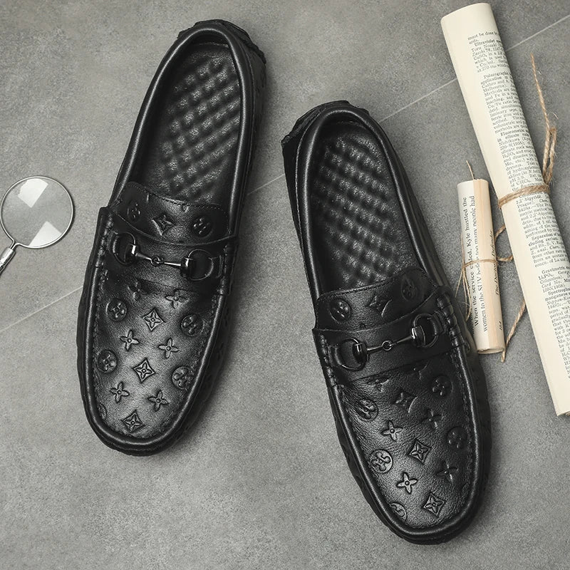 Fashion Men's Loafers Round Toe Caps Italian Handmade Shoes 1025073105