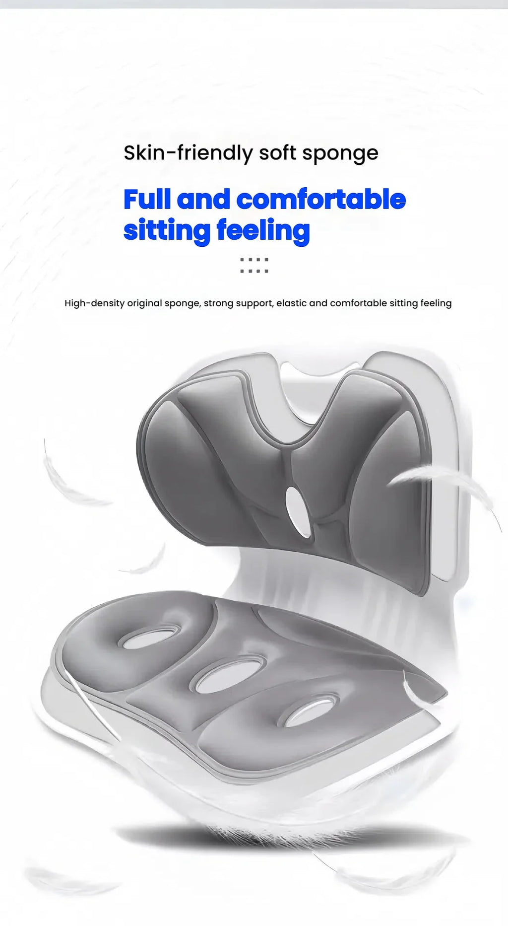 Dropshipping Gift CJH Waist protection Seat Cushion, Ergonomic Sitting Chair, Backrest, Portable Correction Seat for Office Use