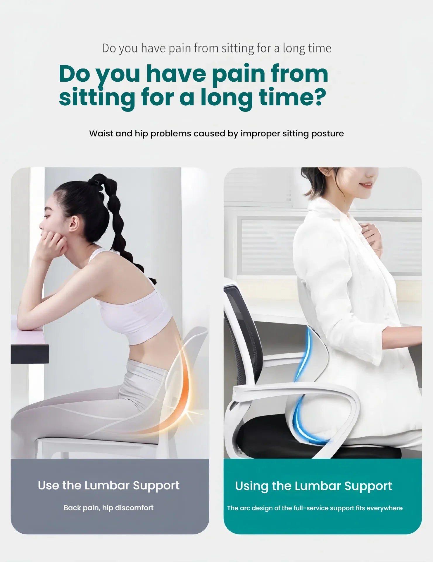 Dropshipping Gift CJH Waist protection Seat Cushion, Ergonomic Sitting Chair, Backrest, Portable Correction Seat for Office Use