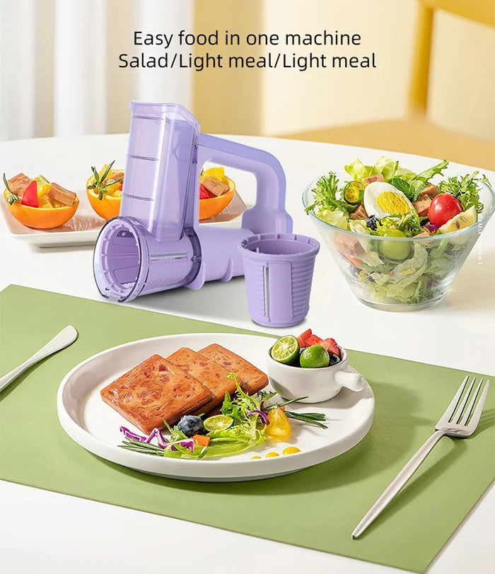 Electric Plastic Vegetable Cutter Slicer and Cheese Grater for Home Use Square Shape