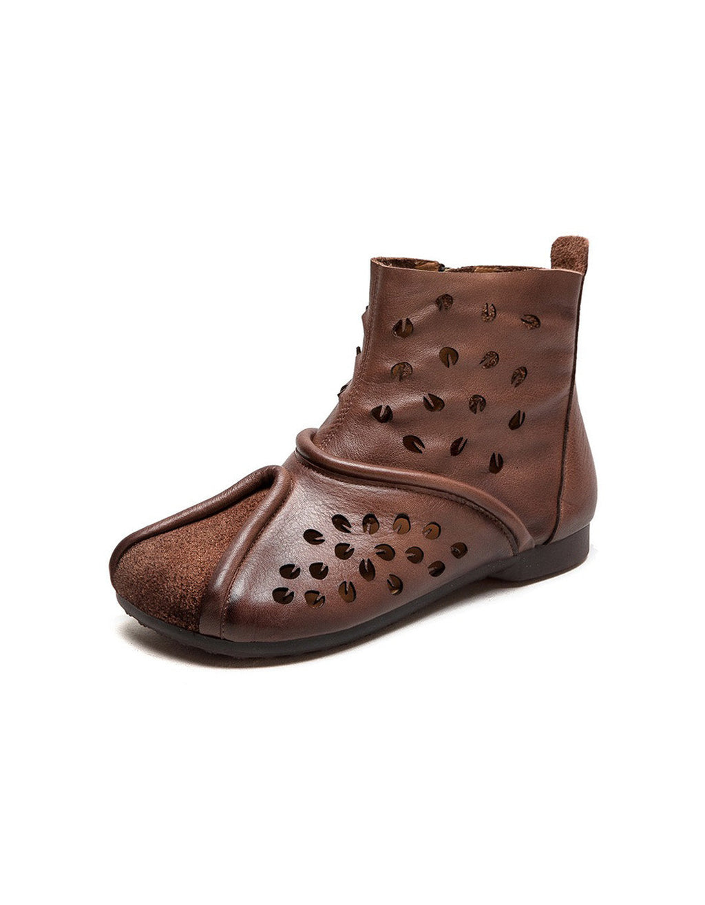 Handmade Soft Leather Hollow Wide Toe Box Boots