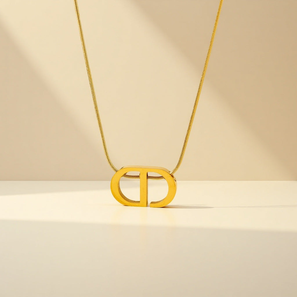 Pig nose titanium steel necklace 2025081212