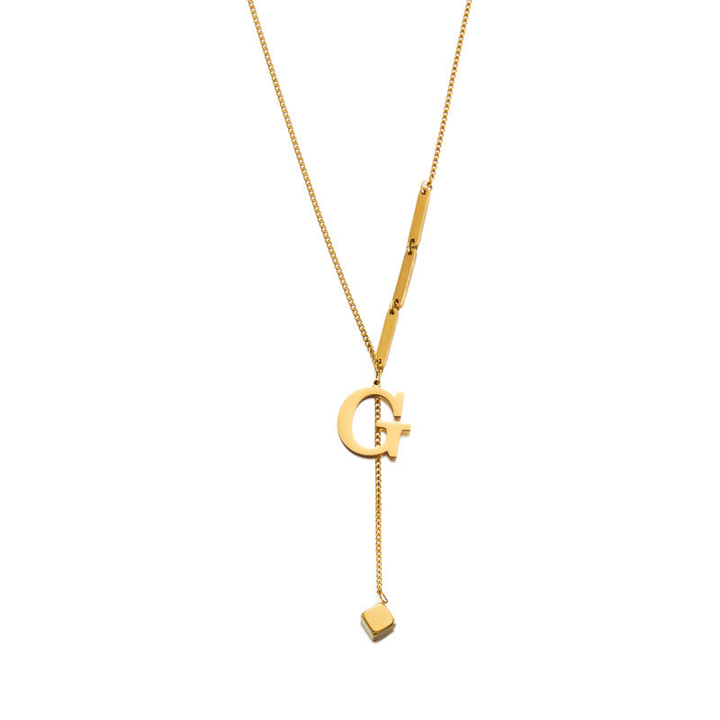 Titanium steel letter necklace 2025081112