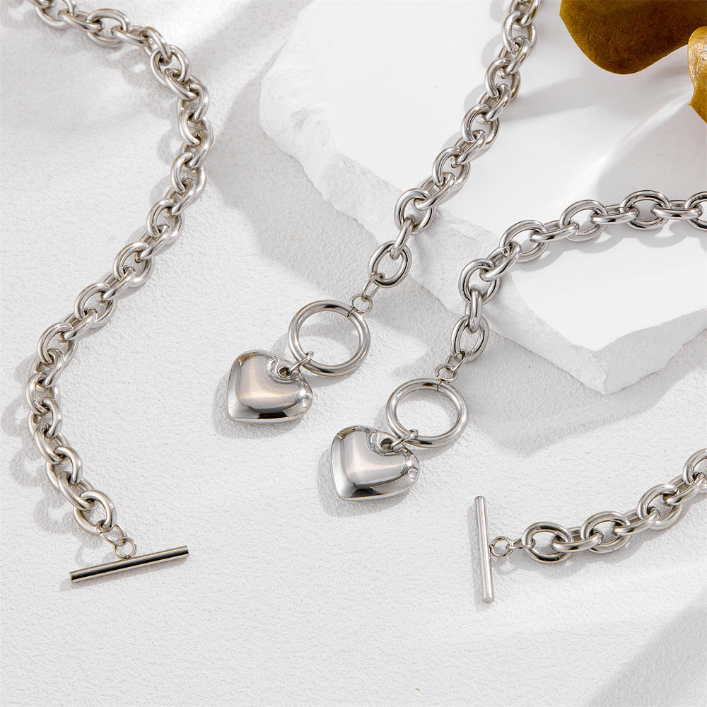 Titanium steel peach-shaped Ot clasp necklace bracelet 2025081304