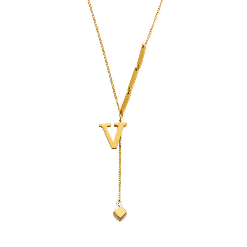 Titanium steel letter necklace 2025081112