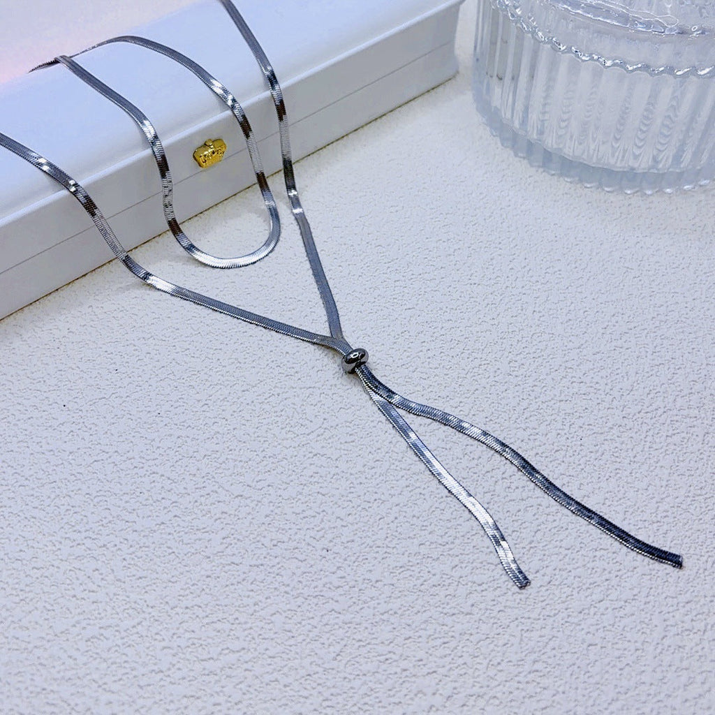 Double-layer snake bone necklace 2025081211