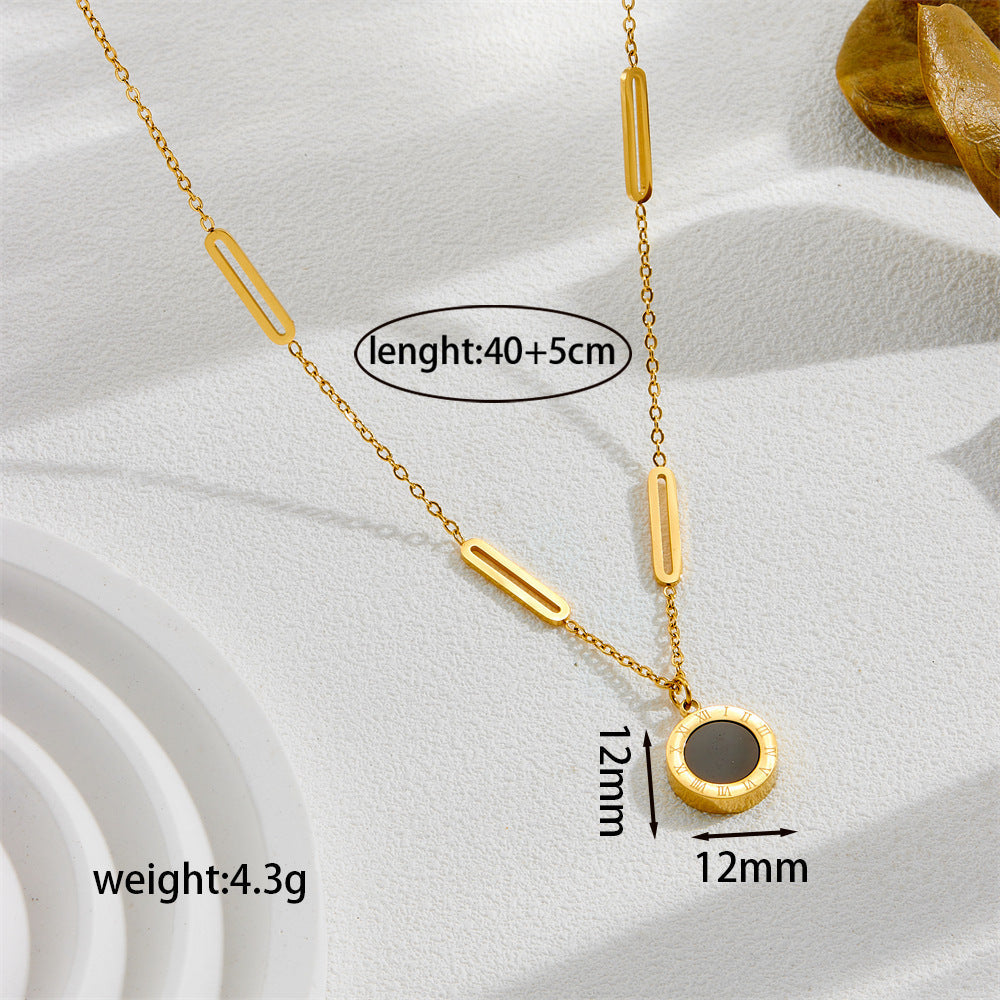 Titanium steel jewelry collarbone chain 2025081106