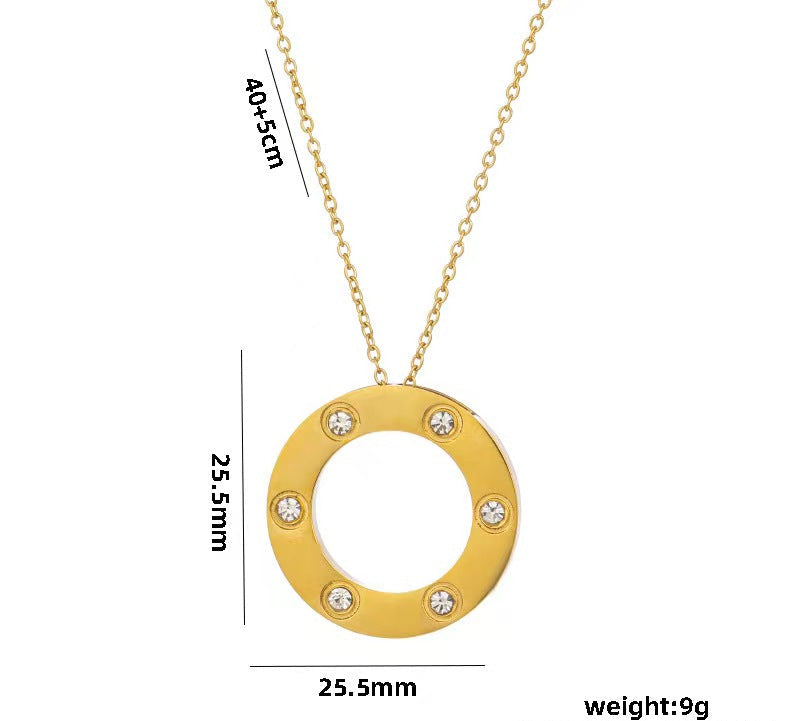 A round titanium steel light luxury necklace 2025081205