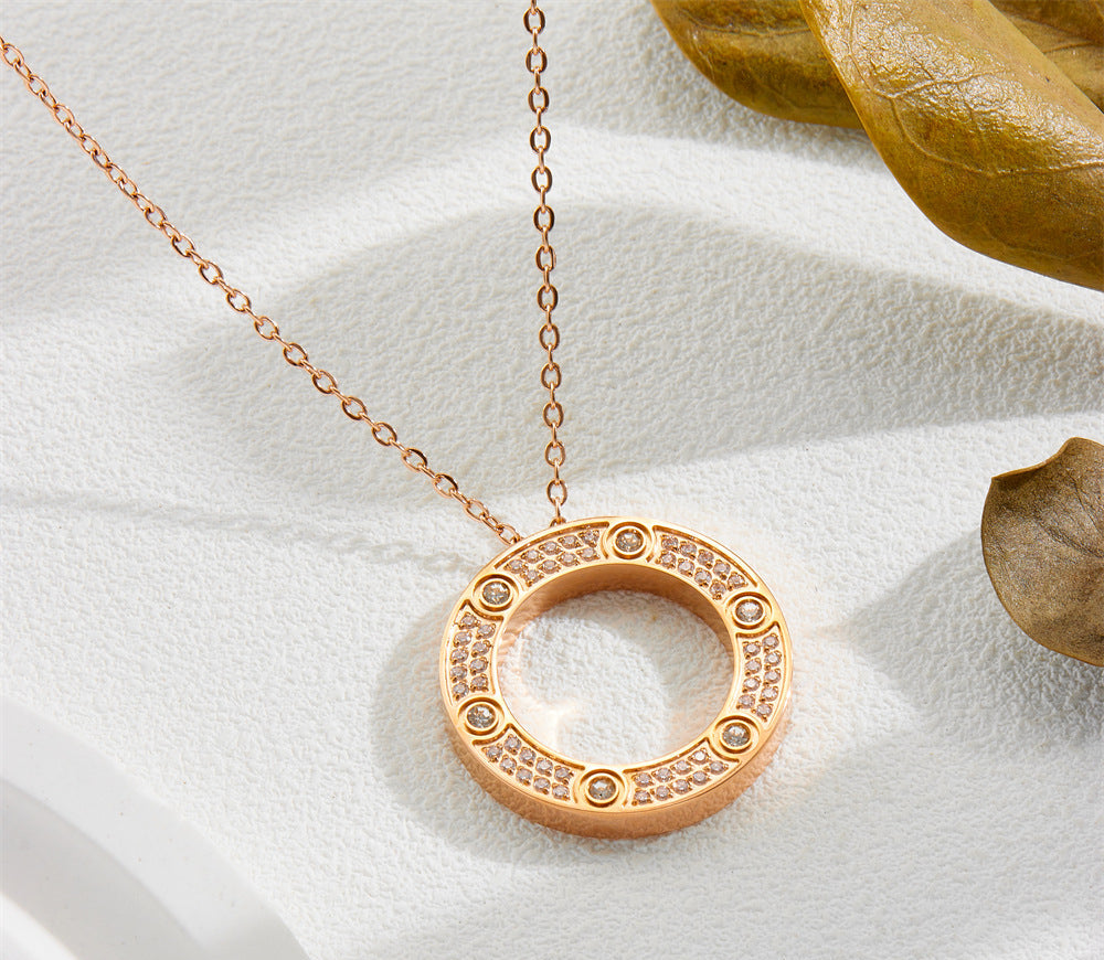 A round titanium steel light luxury necklace 2025081205