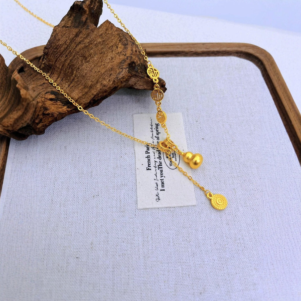 Auspicious character gourd necklace 2025081209