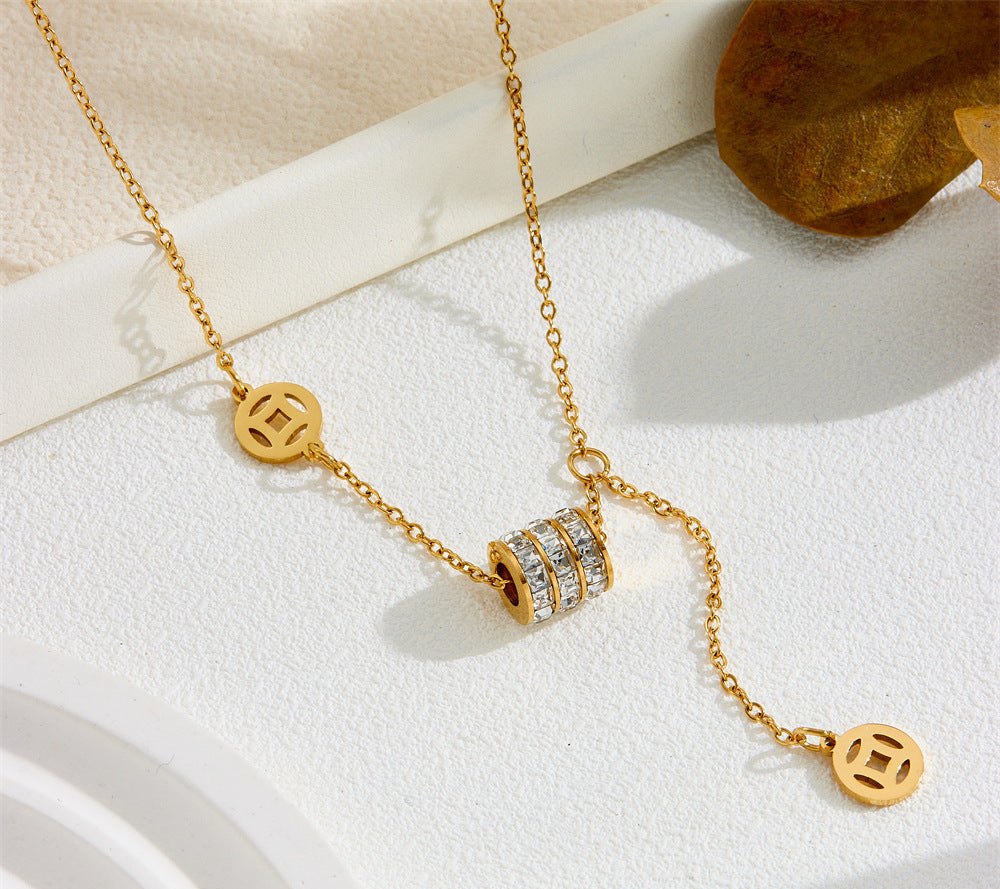 Titanium steel jewelry collarbone chain 2025081106