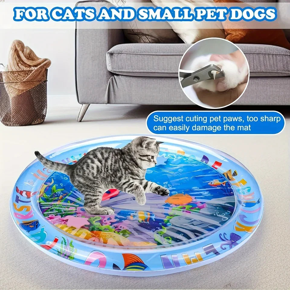 Anti overflow interactive water sensing cat mat, indoor boring relief toy