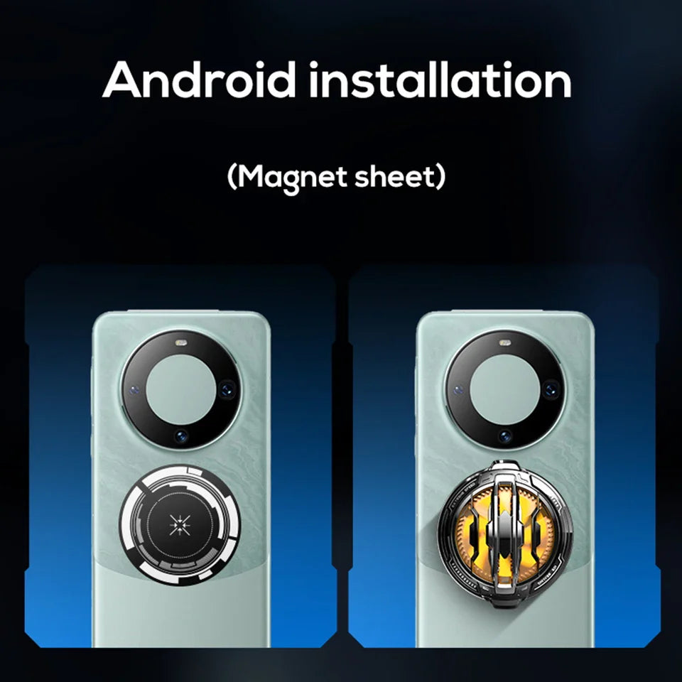 Magnetic&Rear Clip Phone Cooler 7-Color Illumination