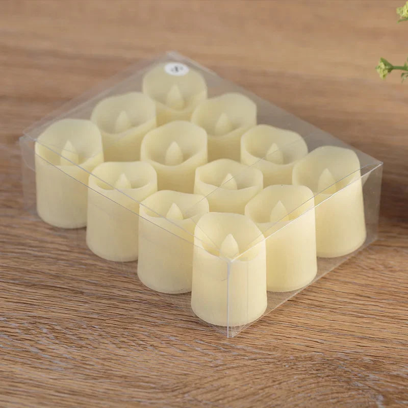 6 flameless flashing LED candle buttons, battery lights, tea lights, decorative candles