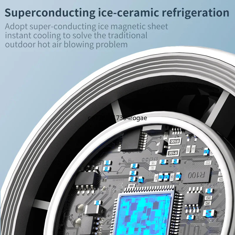 Ice cooling fan Mini folding hanging neck small fan Electric cooling fan