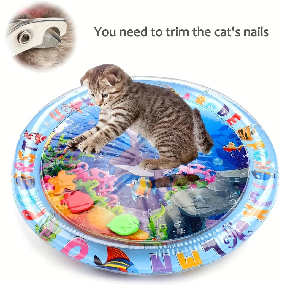 Anti overflow interactive water sensing cat mat, indoor boring relief toy
